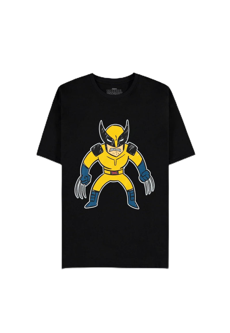 Deadpool - Wolverine Kids Drawing - Men`S Short Sleeved T-Shirt - Xl Short Sleeved T-Shirts M Black
