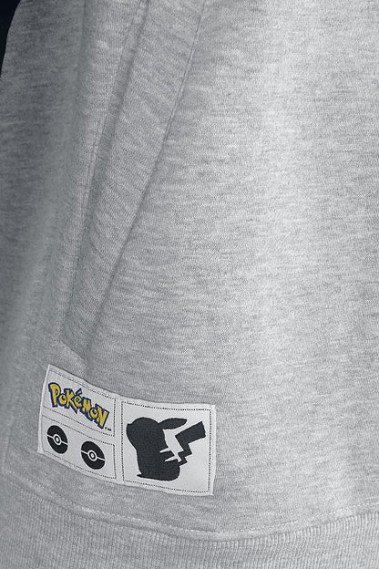 Pokemon: Pika 025 Zipper Grey (Felpa Con Cappuccio Unisex Tg. 2Xl)