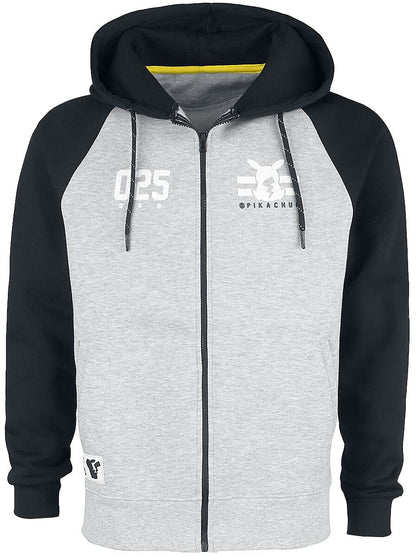 Pokemon: Pika 025 Zipper Grey (Felpa Con Cappuccio Unisex Tg. 2Xl)