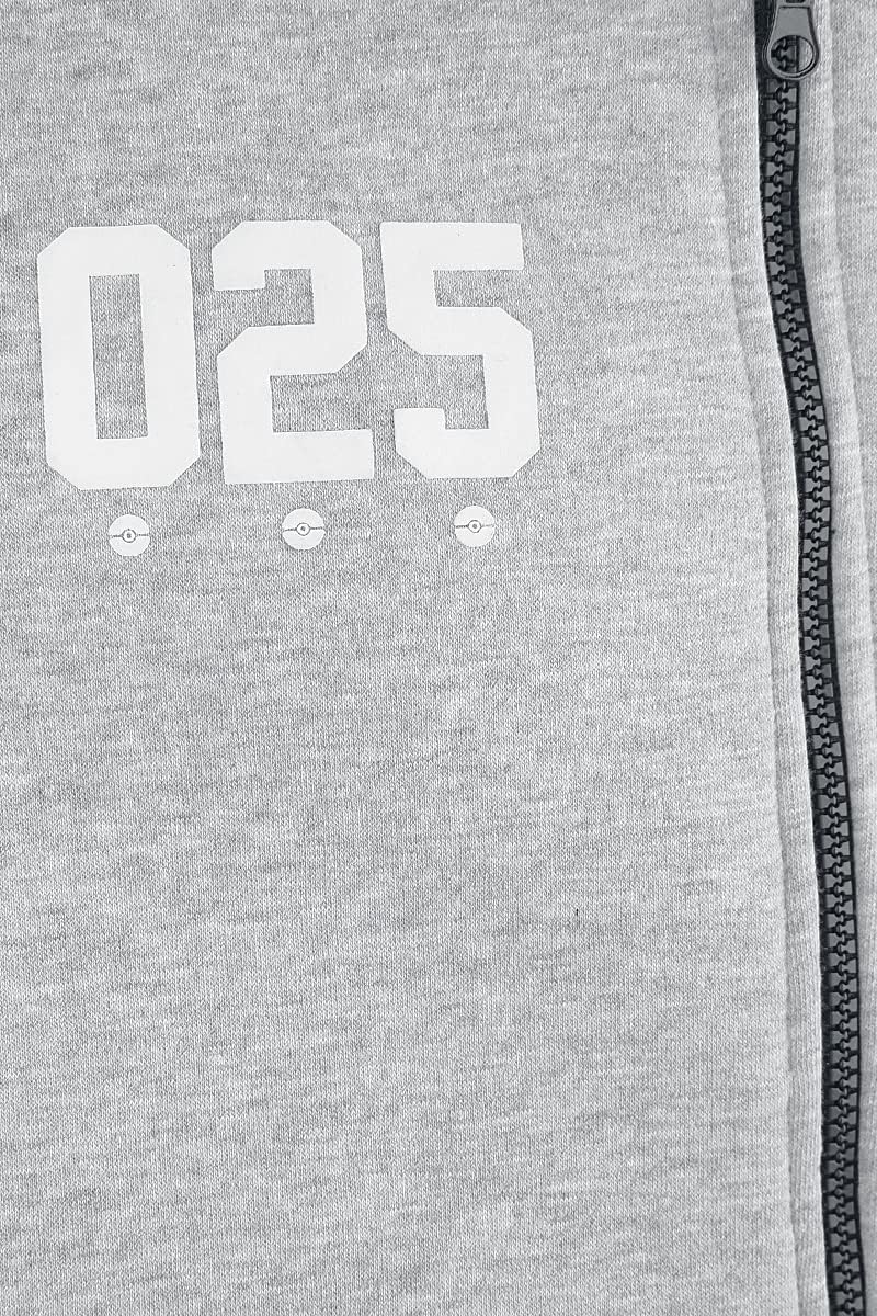 Pokemon: Pika 025 Zipper Grey (Felpa Con Cappuccio Unisex Tg. 2Xl)