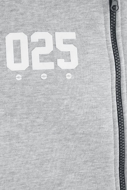 Pokemon: Pika 025 Zipper Grey (Felpa Con Cappuccio Unisex Tg. 2Xl)