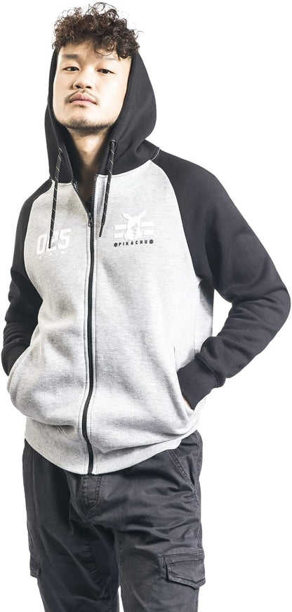 Pokemon: Pika 025 Zipper Grey (Felpa Con Cappuccio Unisex Tg. 2Xl)