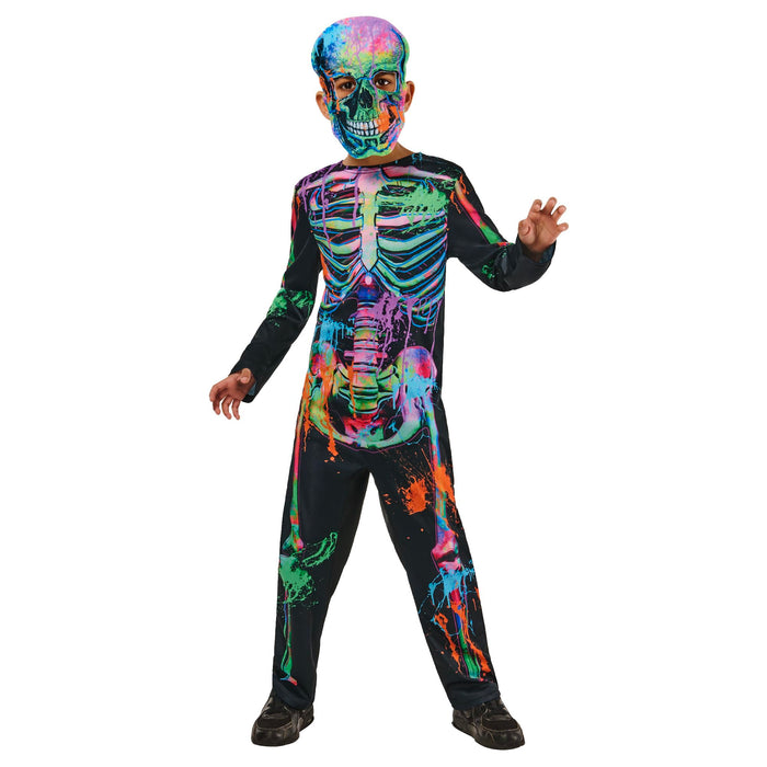 Rubies Official Bonesky Graffiti Skeleton Costume, Kids Fancy Dress