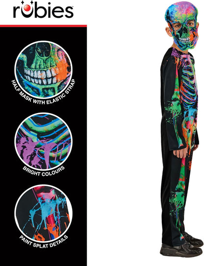 Rubies Official Bonesky Graffiti Skeleton Costume, Kids Fancy Dress