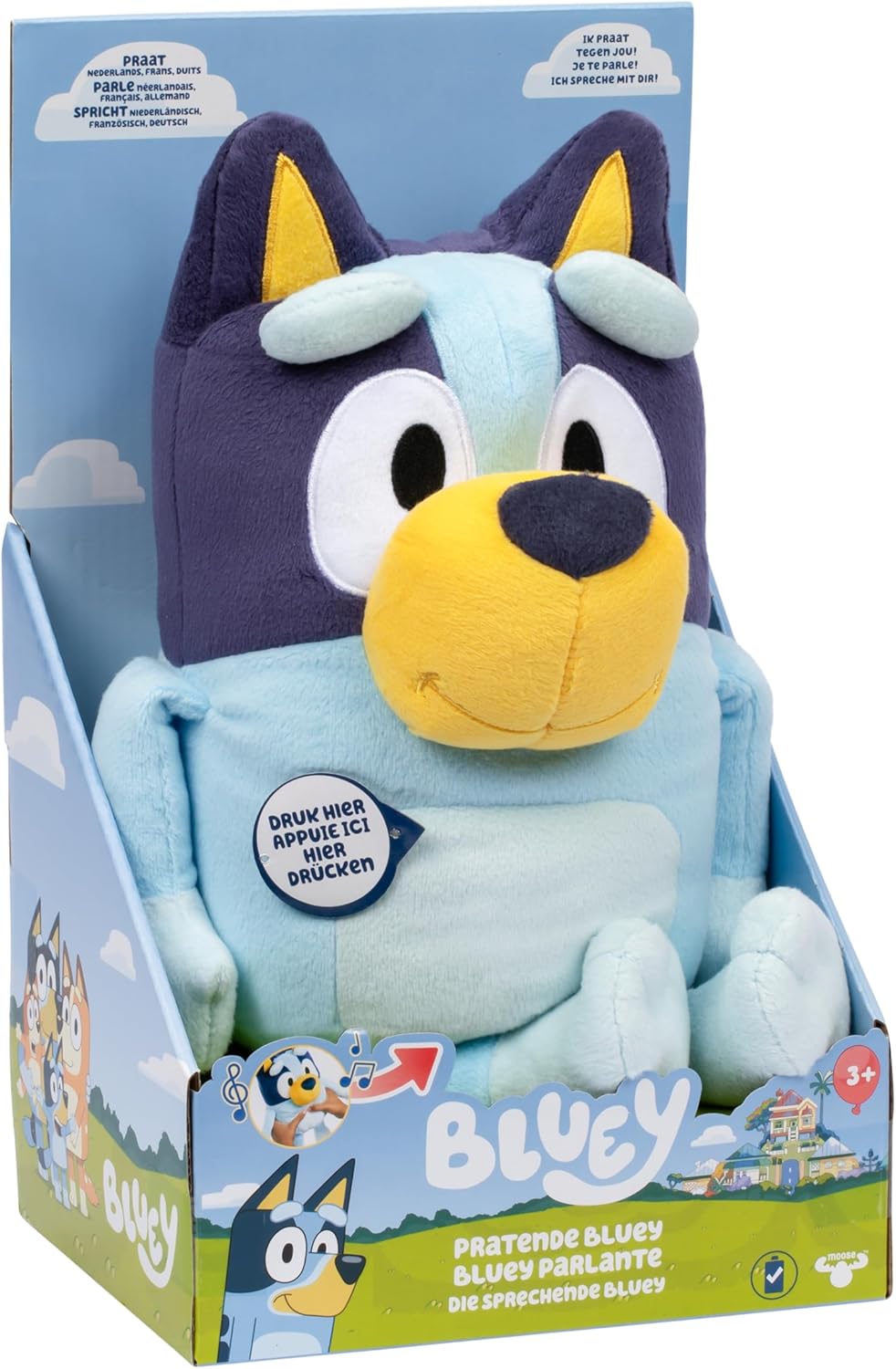 BlueY-Plüschtier mit Sound-Effekten, Funktionsplüsch, interaktives Plüschtier, sprechendes Plüschtier, Plüschtier (33 cm