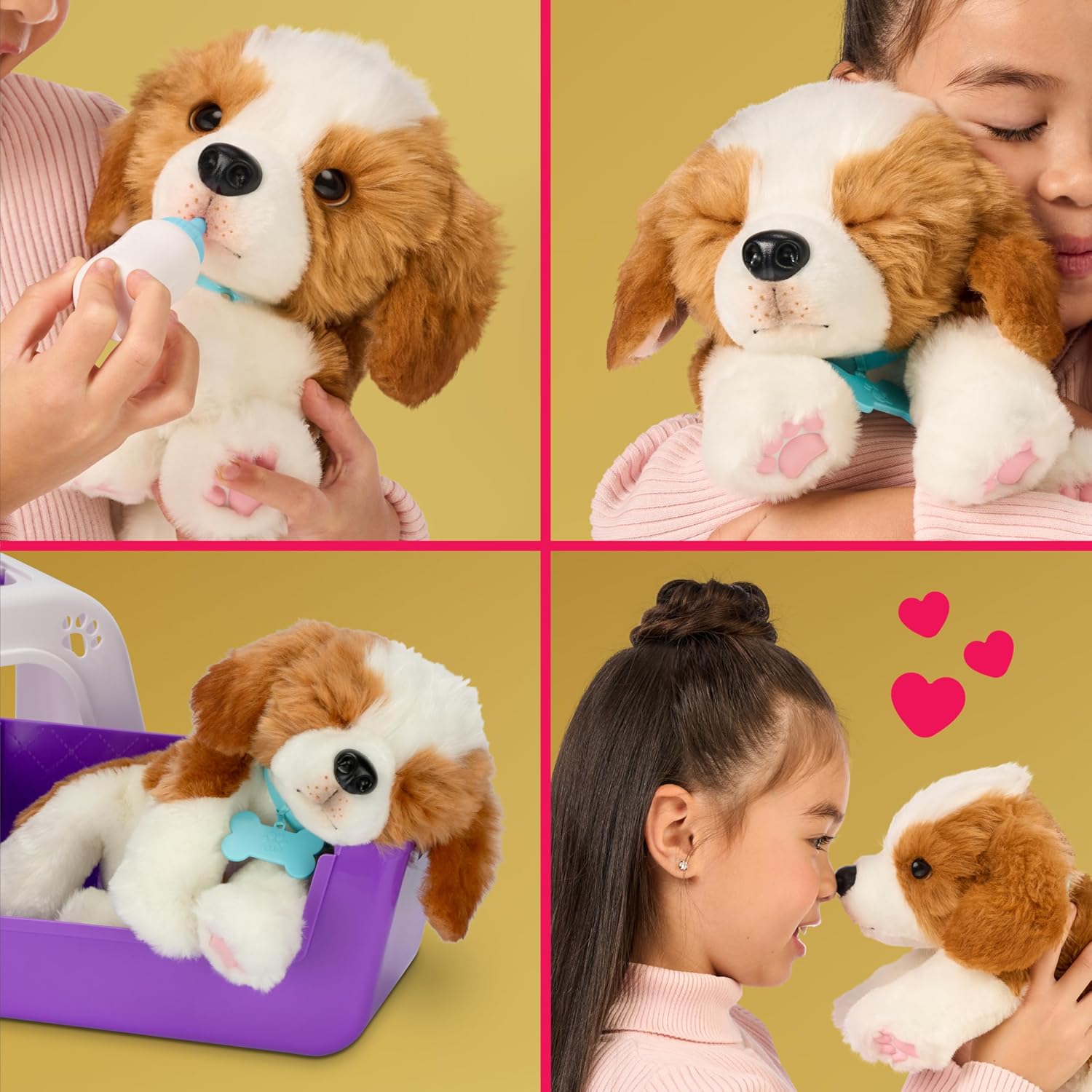 Little Live Pets My Really Real Puppy – Patches; Interaktiver Welpe; 60+ Geräusche/Reaktionen; realistisches Aussehen; 1 aus 72 Varianten; Spielset mit Transportbox; Batterien enthalten; ab 5 Jahren