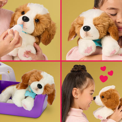 Little Live Pets My Really Real Puppy – Patches; Interaktiver Welpe; 60+ Geräusche/Reaktionen; realistisches Aussehen; 1 aus 72 Varianten; Spielset mit Transportbox; Batterien enthalten; ab 5 Jahren