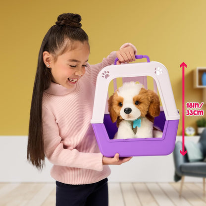 Little Live Pets My Really Real Puppy – Patches; Interaktiver Welpe; 60+ Geräusche/Reaktionen; realistisches Aussehen; 1 aus 72 Varianten; Spielset mit Transportbox; Batterien enthalten; ab 5 Jahren