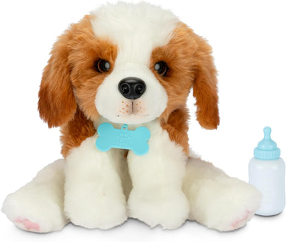 Little Live Pets My Really Real Puppy – Patches; Interaktiver Welpe; 60+ Geräusche/Reaktionen; realistisches Aussehen; 1 aus 72 Varianten; Spielset mit Transportbox; Batterien enthalten; ab 5 Jahren