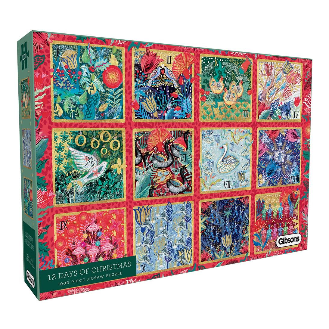 12 Days of Christmas | 1000 Piece Jigsaw Puzzle | Classic Carol, Modern Puzzle| Sustainable Jigsaw Puzzle for Adults | Premium 100% Recycled Board | Great Gift for Adults | Gibsons Games B Corp