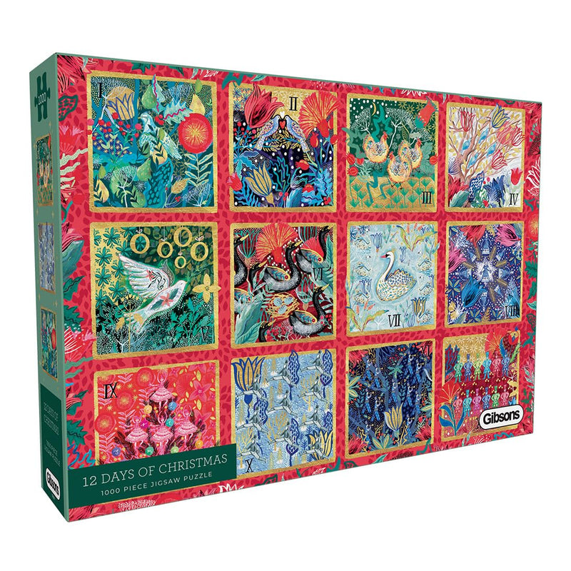 12 Days of Christmas | 1000 Piece Jigsaw Puzzle | Classic Carol, Modern Puzzle| Sustainable Jigsaw Puzzle for Adults | Premium 100% Recycled Board | Great Gift for Adults | Gibsons Games B Corp