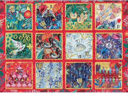12 Days of Christmas | 1000 Piece Jigsaw Puzzle | Classic Carol, Modern Puzzle| Sustainable Jigsaw Puzzle for Adults | Premium 100% Recycled Board | Great Gift for Adults | Gibsons Games B Corp