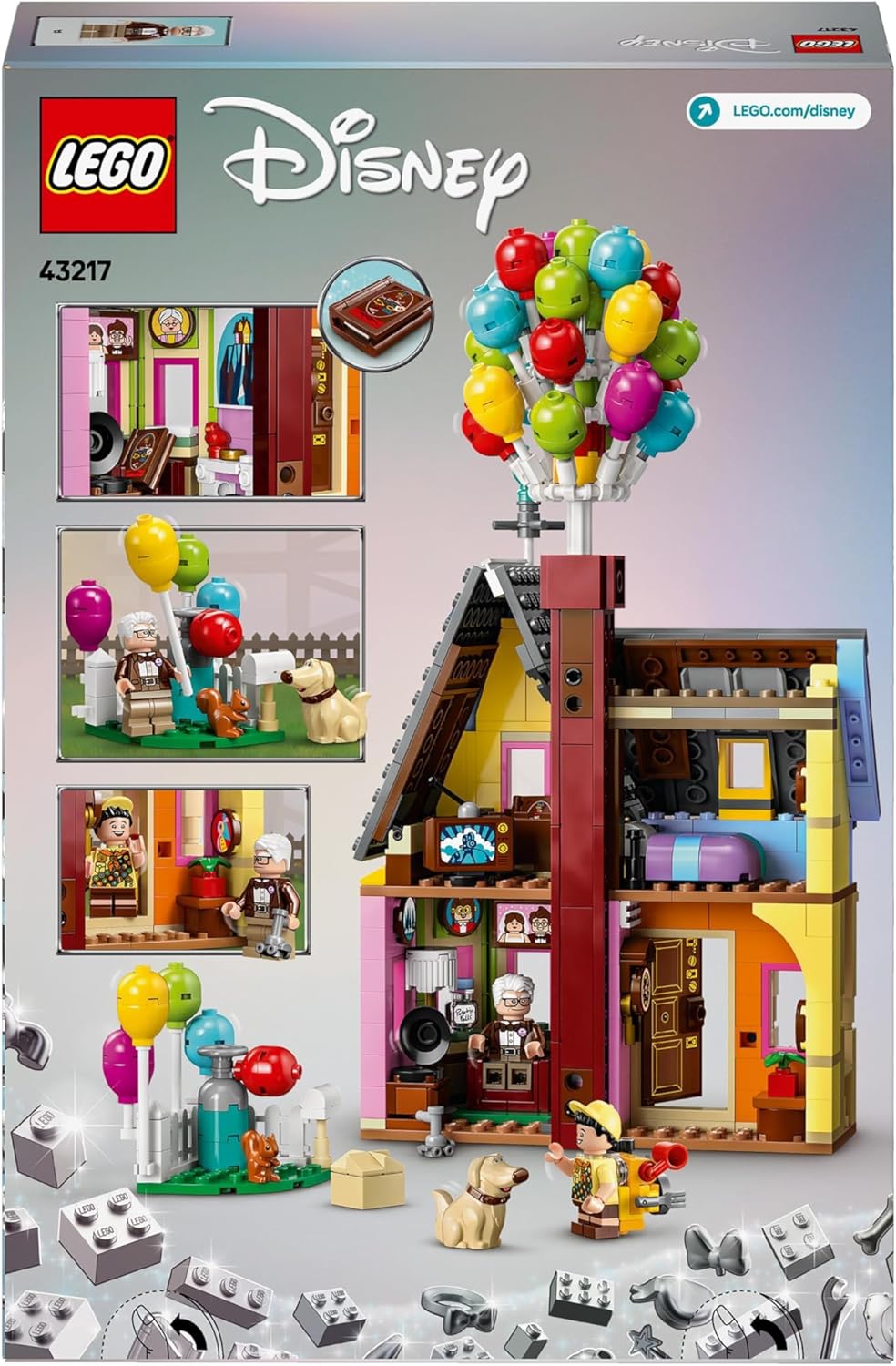 LEGO | Disney and Pixar Carls Haus aus „Oben“, baubares Spielzeug mit Luftballons, Carl, Russell und Dug-Figuren, ikonische Geschenkidee für Mädchen und Jungen 43217