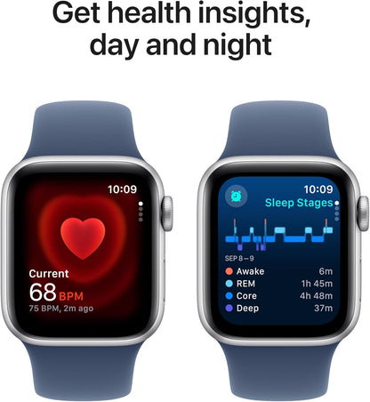 Apple Watch Se (Gps) - 2Nd Generation - 40 Mm - Silver Aluminium - Smart Watch With Sport Band - Fluoroelastomer - Denim