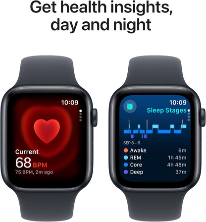Apple Watch Se (Gps) - 2Nd Generation - 44 Mm - Midnight Aluminium - Smart Watch With Sport Band - Fluoroelastomer - Mid