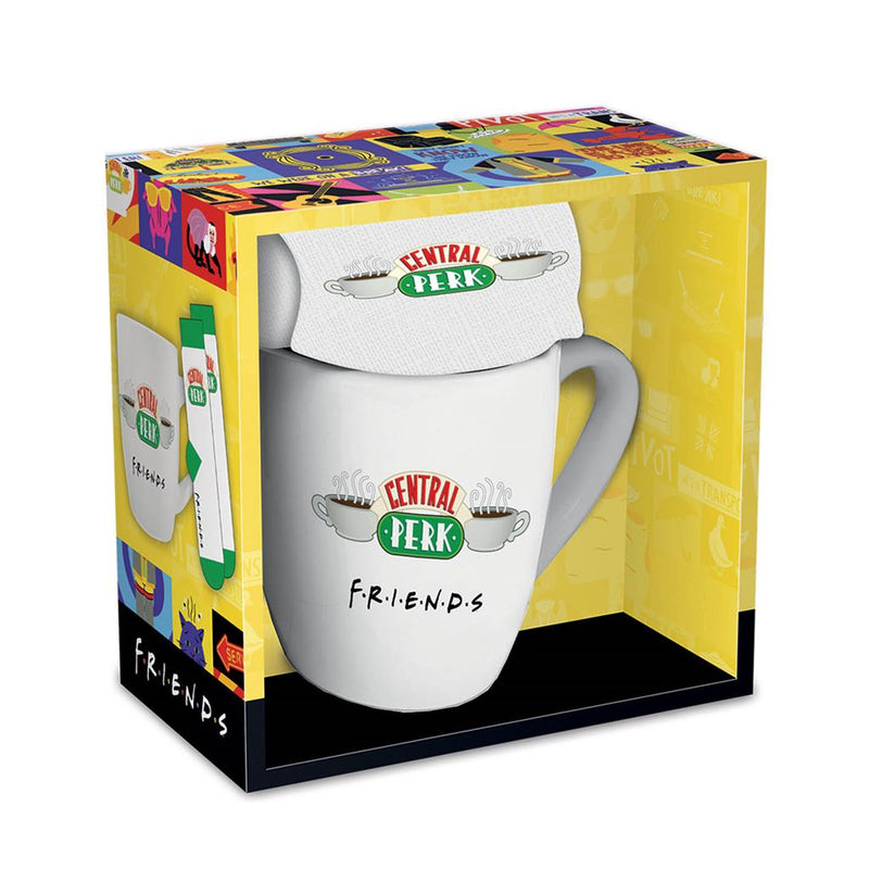 FRIENDS (CENTRAL PERK) FEMALE MUG & SOCKS SET - Classic Central Perk Design, Includes Cozy Socks, Great Gift for Friends Fans, Durable and Microwave Safe, Awesome Choice for Coffee Lovers