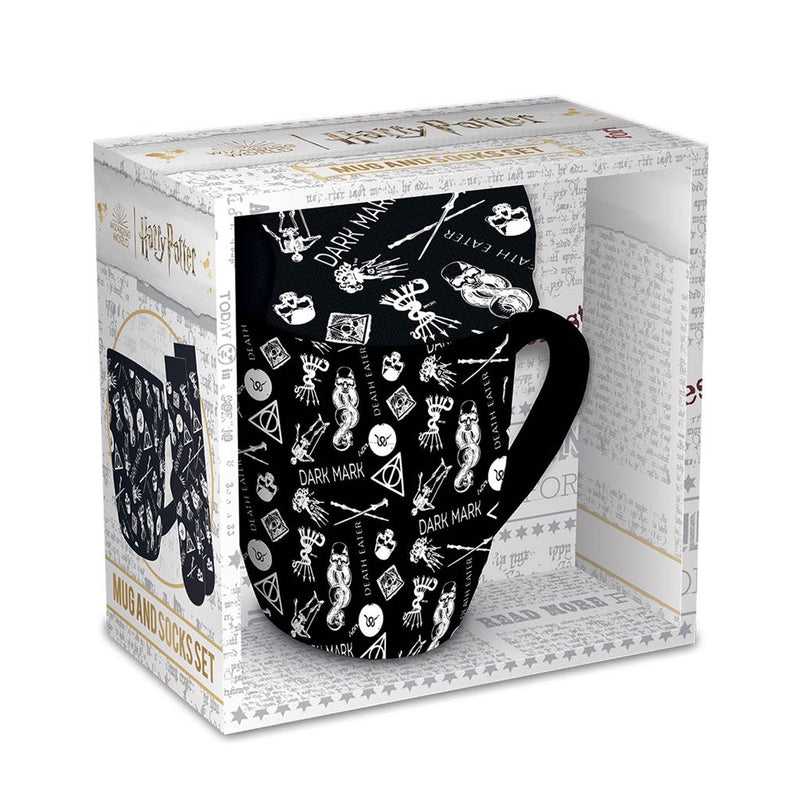 Pyramid International Harry Potter (Dark Arts) Ensemble tasse et chaussettes confortables – Cadeau unique pour les femmes potiers – Tasse en céramique durable et chaussettes confortables