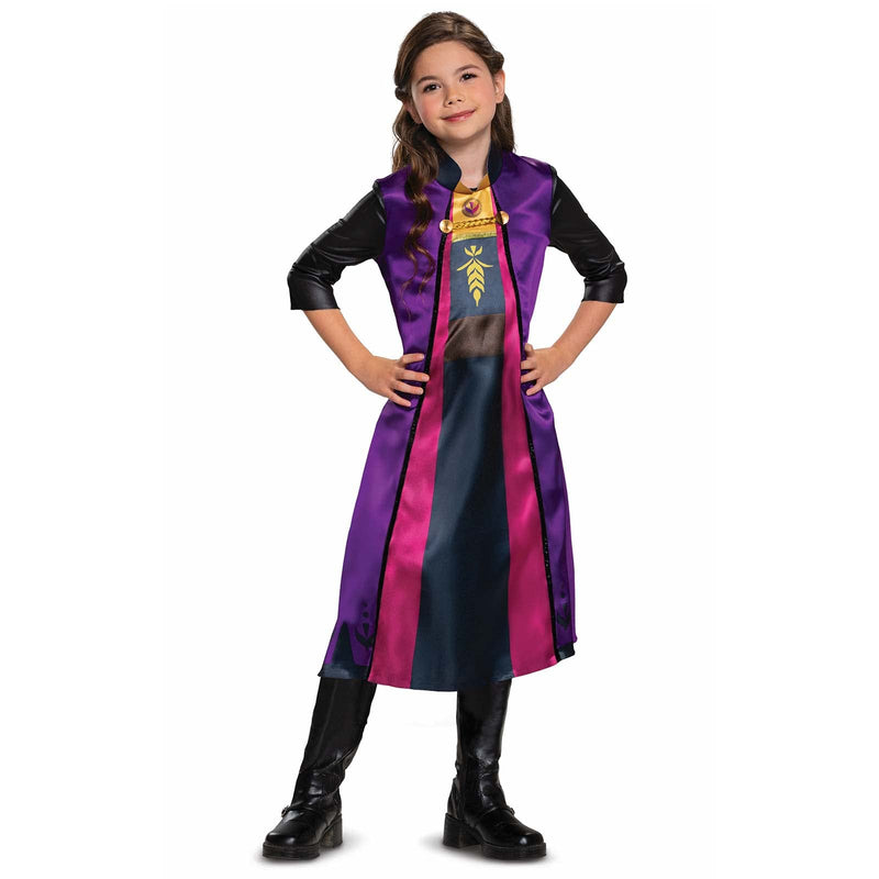 Disney Official Frozen 2 Travelling Anna Standard Costume Kids, Princess Dress Up for Girls
