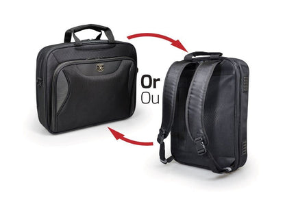 PORT DESIGNS Manhattan Combo 2-in-1 Convertible Bag for Laptop PC 14/15.6 Inches Black