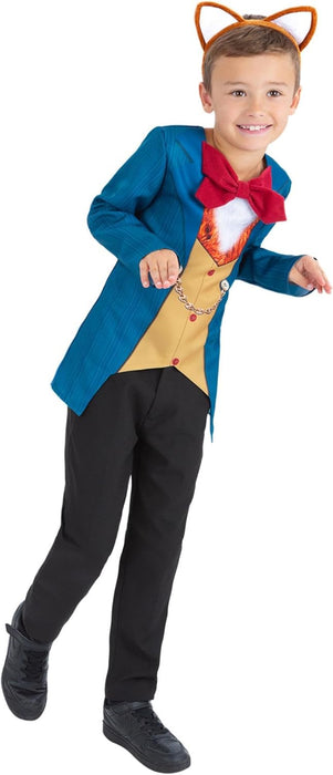 Smiffys Gentleman Fox Costume Mock Jacket with 3D Neckerchief & Headband, Boys Fancy Dress, Book Character Dress Up Costumes L - 10-12 Years