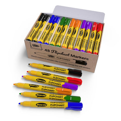 Show-me Flipchart Markers - Pack of 6 Bullet-Tip