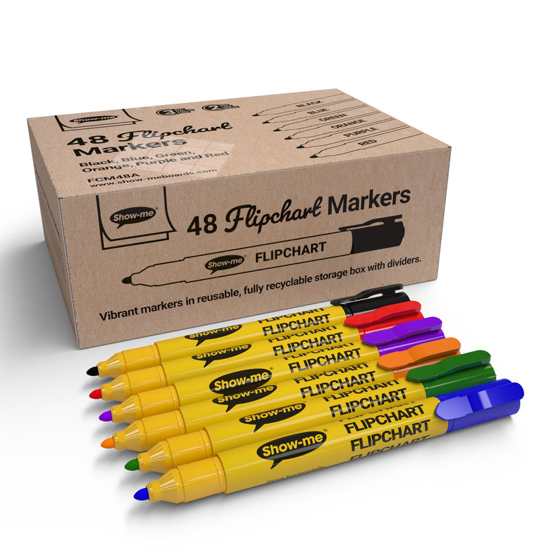 Show-me Flipchart Markers - Pack of 6 Bullet-Tip