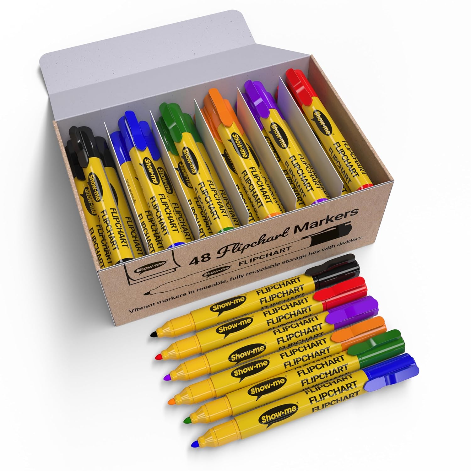Show-me Flipchart Markers - Pack of 6 Bullet-Tip