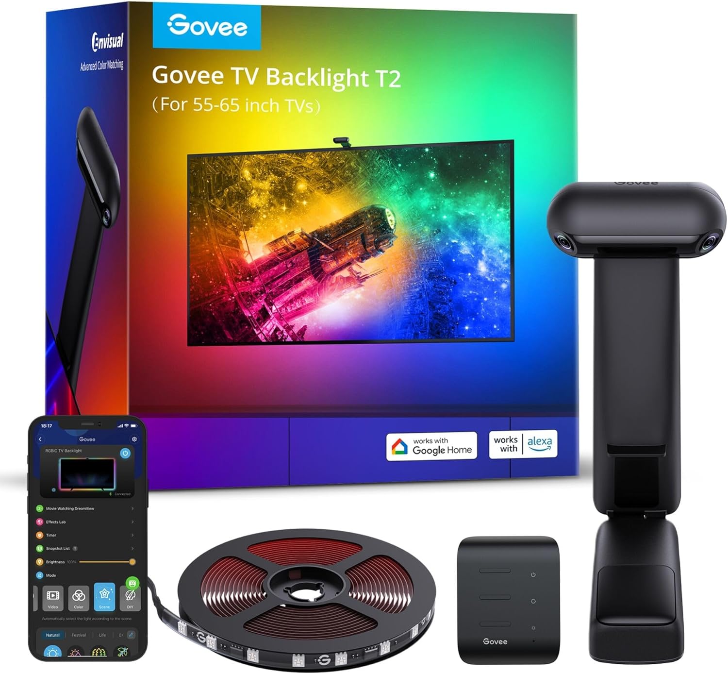 Govee - Envisual TV Backlight T2 with Dual Cameras (55~65 inch