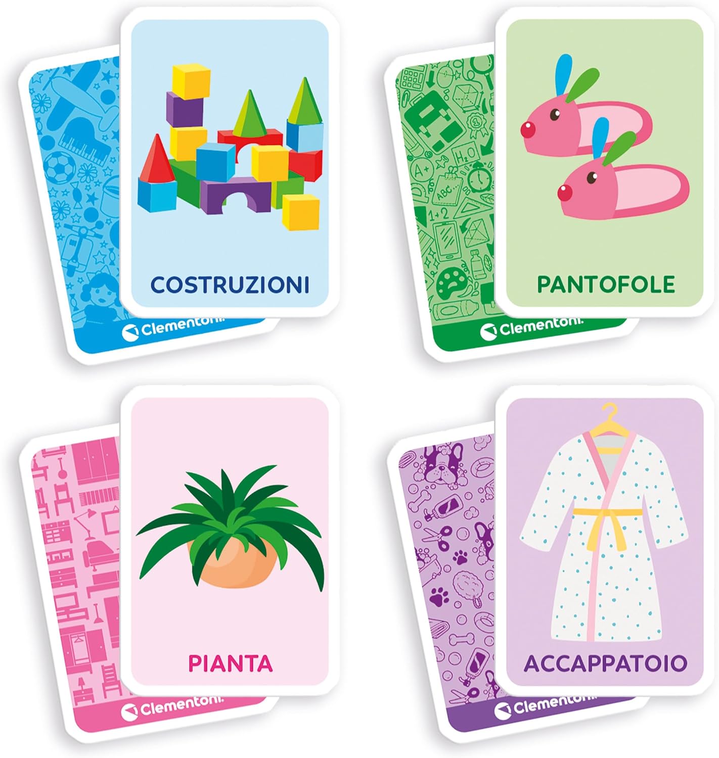 Clementoni - Sapientino Grande Case-Game 2 Years, Montessori Flashcards, Flashcards, Learning New Words, Language and Logical Thinking, Made in Italy, 16853, Multi-Colour