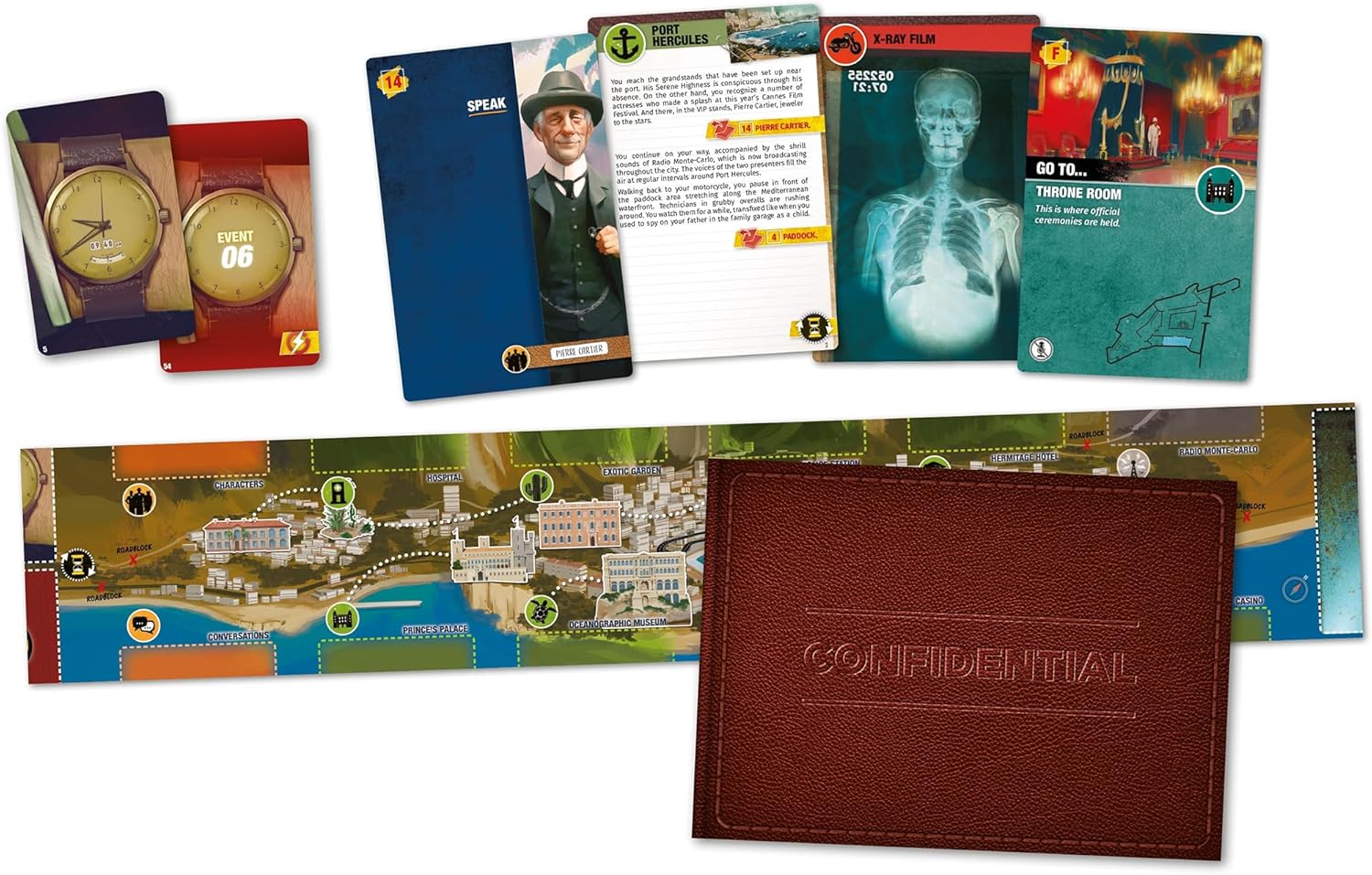 IELLO: Guilty: Monaco 1955 - Cooperative Deduction Game, Murder Mystery Investigation, Realistic Details, Ages 14+, 1-99 Players, 180-240 Minutes