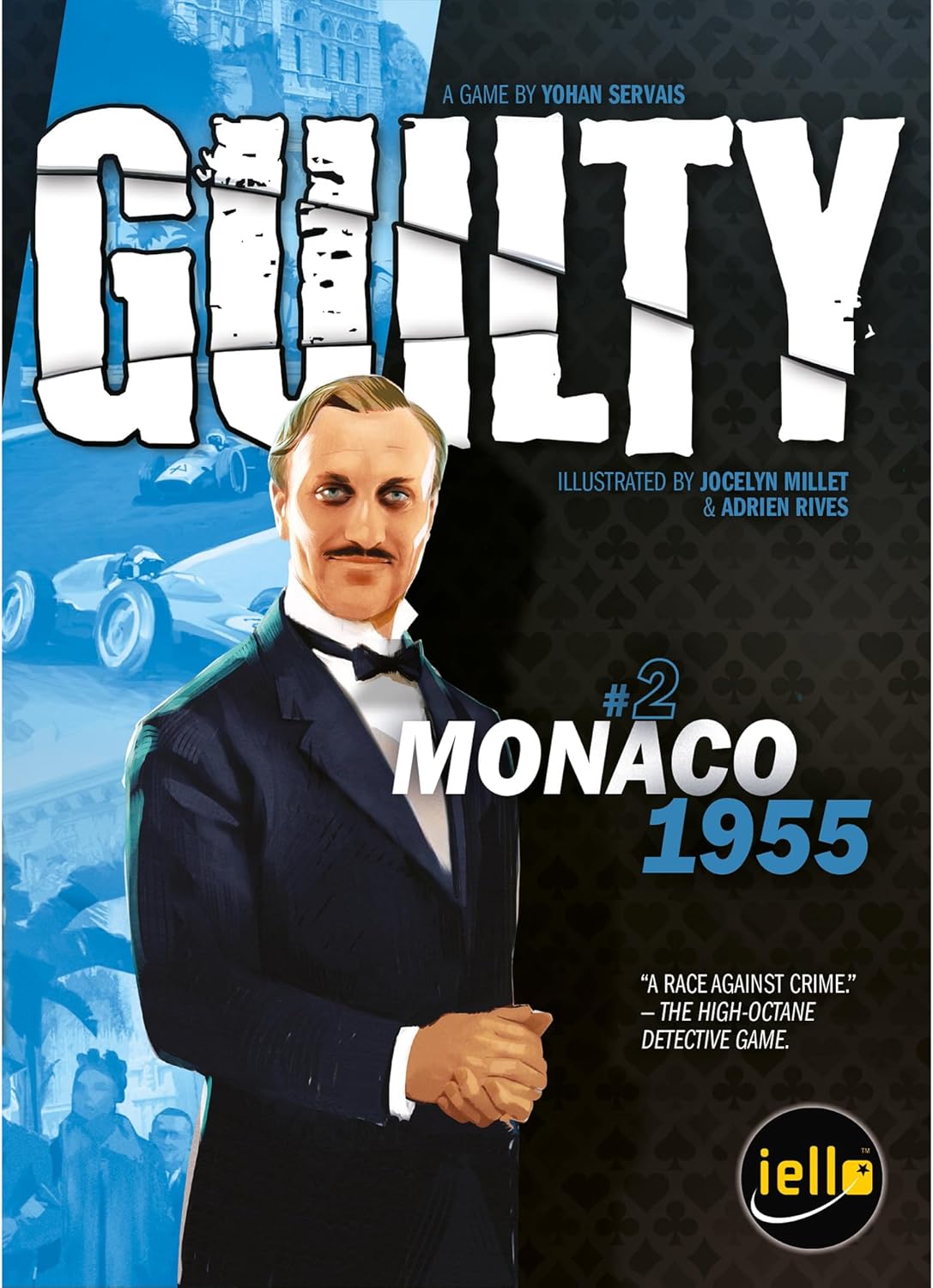 IELLO: Guilty: Monaco 1955 - Cooperative Deduction Game, Murder Mystery Investigation, Realistic Details, Ages 14+, 1-99 Players, 180-240 Minutes