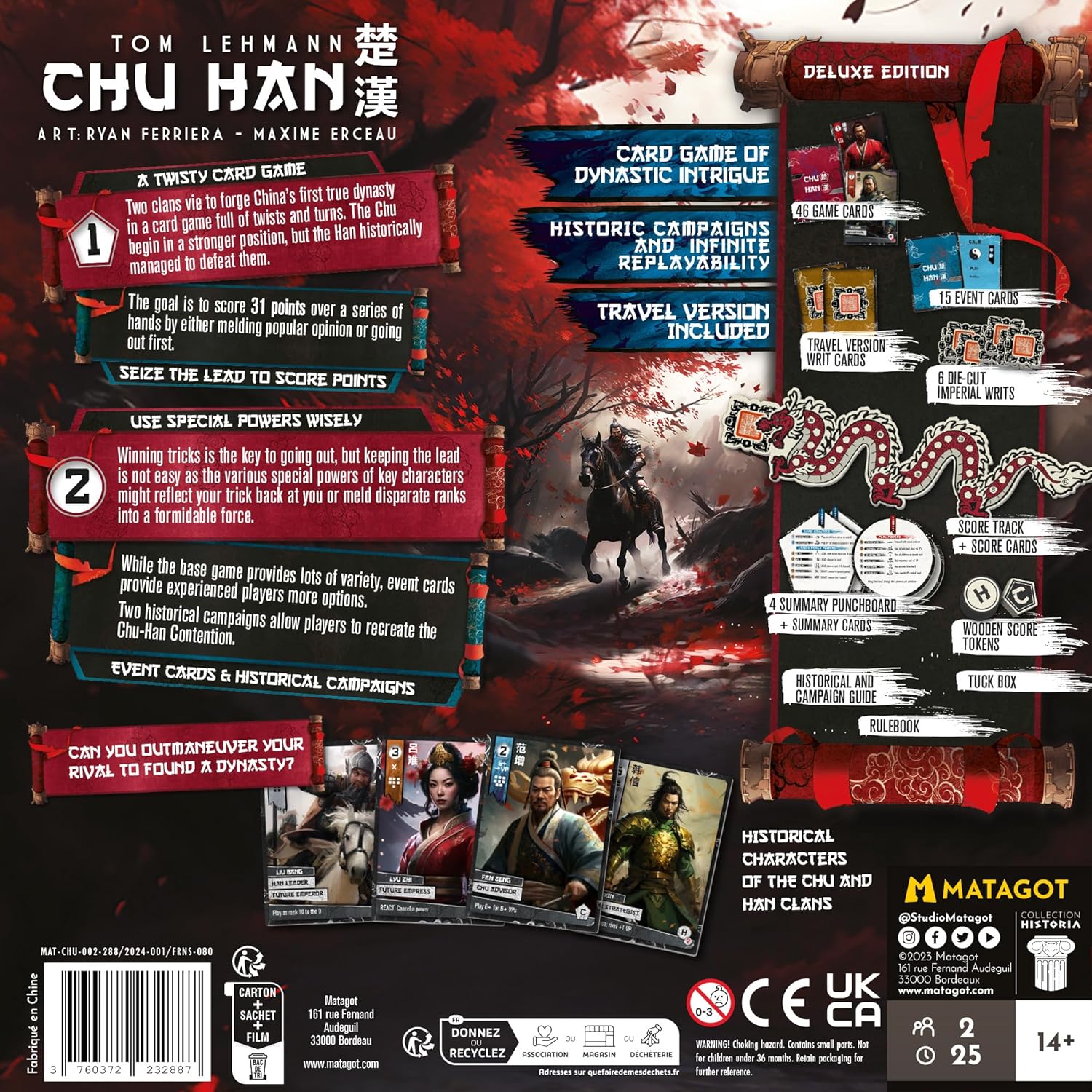 Matagot: Chu Han - Strategy Card Game, Area Control Deck-Builder, Set in Ancient China, Historical Themed, Head-to-Head, Ages 12+, 2 Players, 45 Min