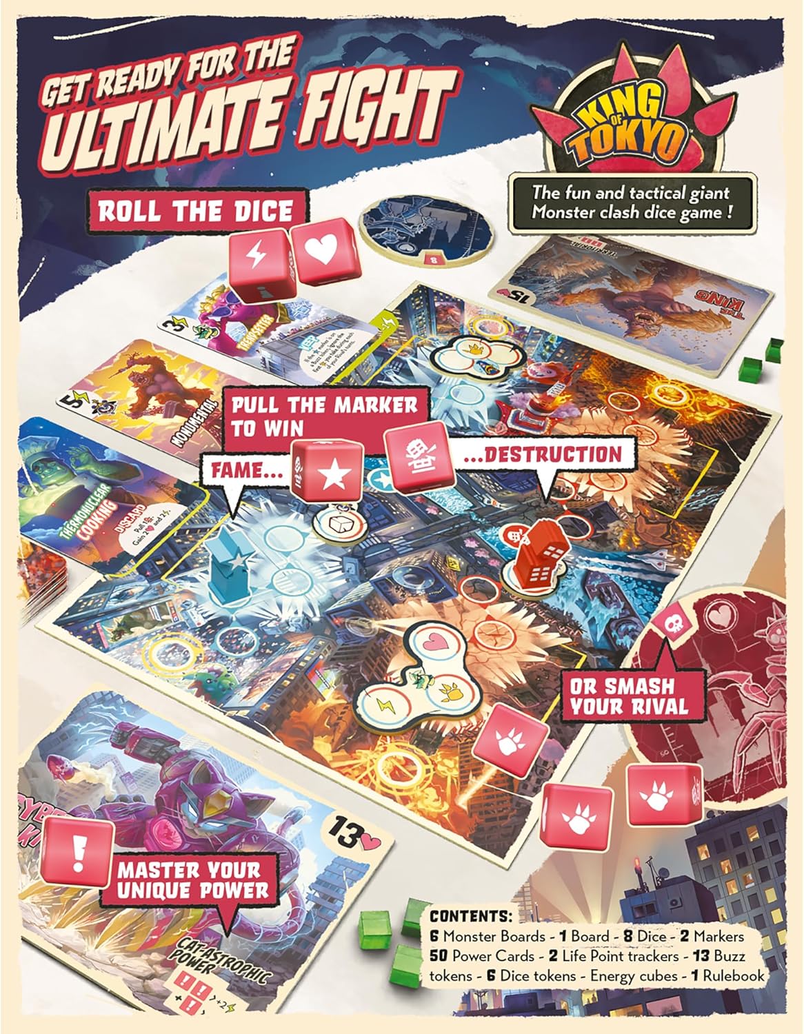 Iello | King of Tokyo Duel | Family Game | Ages 8+ | 2 Players | 20 Minutes Playing Time