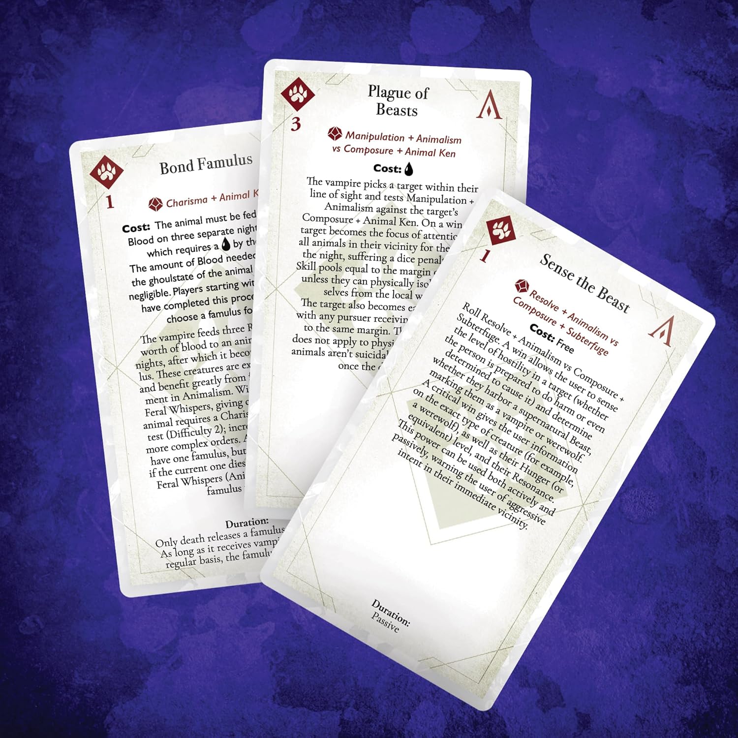 Renegade Game Studio: Vampire: The Masquerade - Discipline Deck Accessory - 5th Edition Roleplaying Game, 219 Tarot-Sized Cards, RPG, Ages 18+