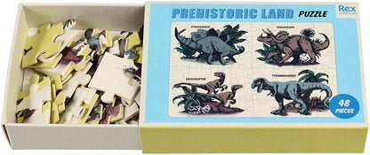 48 Pieces Dinosaur Mini Matchbox Puzzle