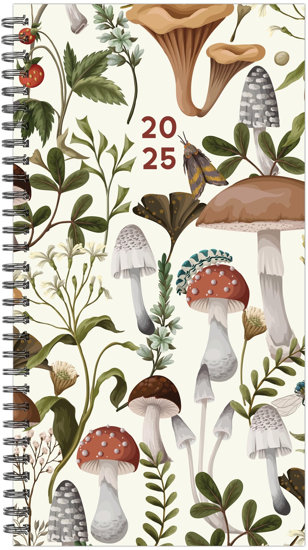 Woodland Mushroom 2025 3.5 X 6.5 Softcover Weekly Spiral