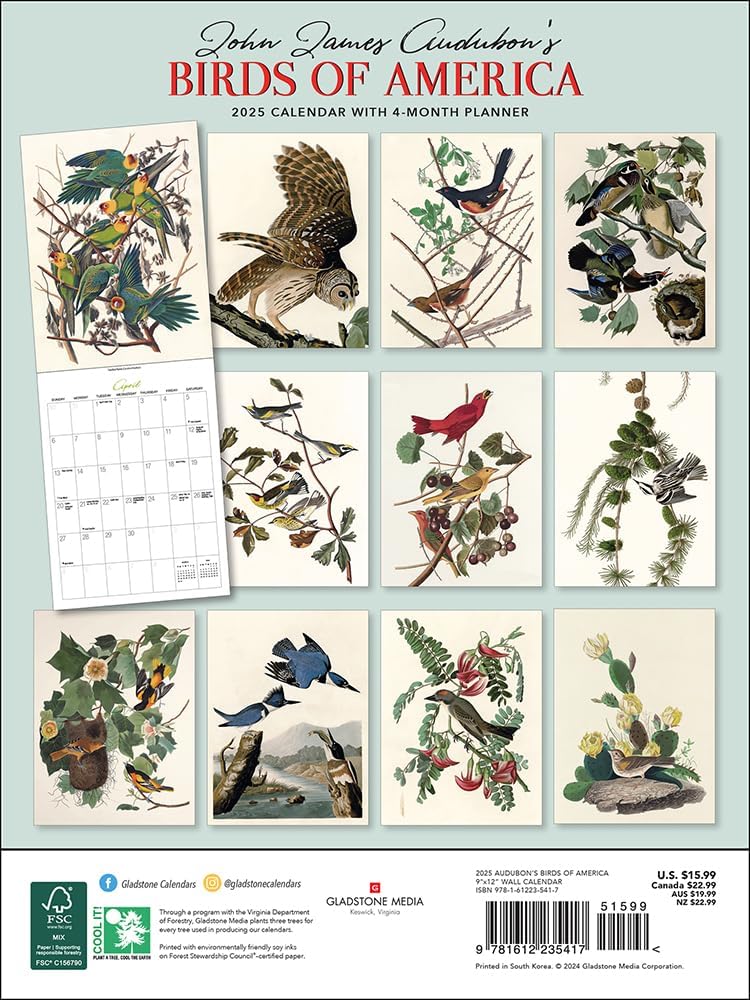 Audubon’s Birds of America Deluxe Wall Calendar 2025