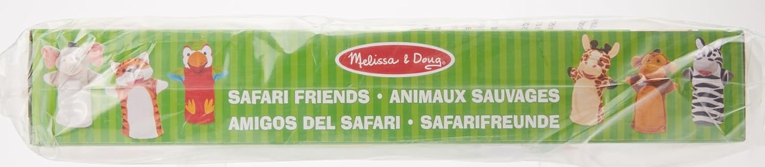 Melissa & Doug Safari Friends Hand Puppets | Puppets & Theaters | Plush Toy Hand Puppets | Soft Toy | 3+ | Gift for Boy or Girl,Multicolor,6.3 x 30.5 x 40.6 cm Safari Friends Single