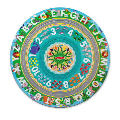 Melissa & Doug Bodenpuzzle Schienen rund um die Küste aus Karton und aufziehbare Fahrzeuge – 48 Teile, für Jungen und Mädchen ab 3 Jahren