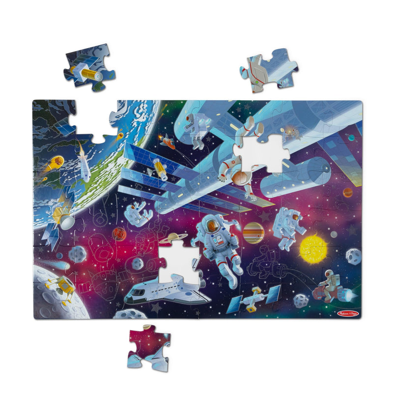 Melissa & Doug Glow-in-the-dark kartonnen legpuzzel 48 stukjes, voor jongens en meisjes vanaf 3 jaar, Puzzel, Montessori speelgoed 3 jaar, Busy board, Educatief speelgoed, Cadeau voor jongen of meisje