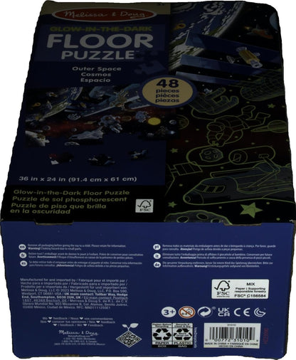 Melissa & Doug Glow-in-the-dark kartonnen legpuzzel 48 stukjes, voor jongens en meisjes vanaf 3 jaar, Puzzel, Montessori speelgoed 3 jaar, Busy board, Educatief speelgoed, Cadeau voor jongen of meisje