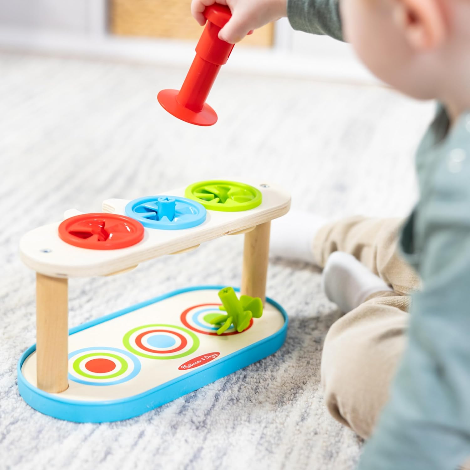 Melissa & Doug Match & Push Spinning Tops Developmental Skills Toy for Girls and Boys 2+ - FSC Certified