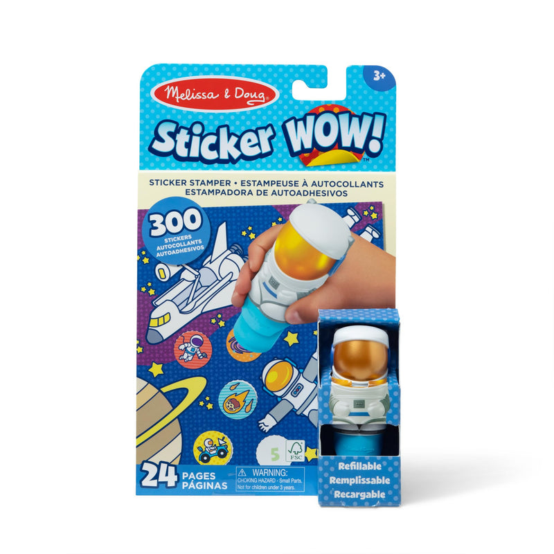 Melissa & Doug Sticker WOW 24-Page Activity Pad and Sticker Stamper, 300 Stickers, Arts and Crafts Fidget Toy Collectible Character –