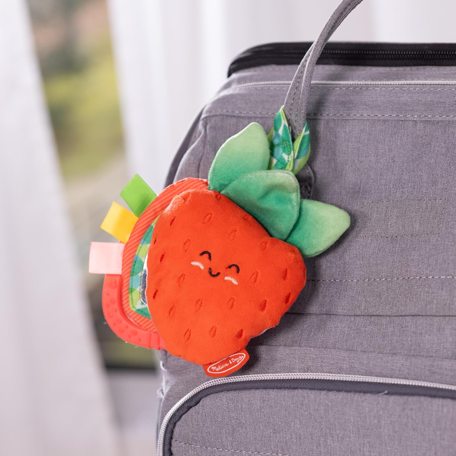 Melissa & Doug Multi-Sensory Peek-a-Boo Berry Take-Along Clip-On Infant Travel Toy Buggy Toy for Baby Newborn to 12m+