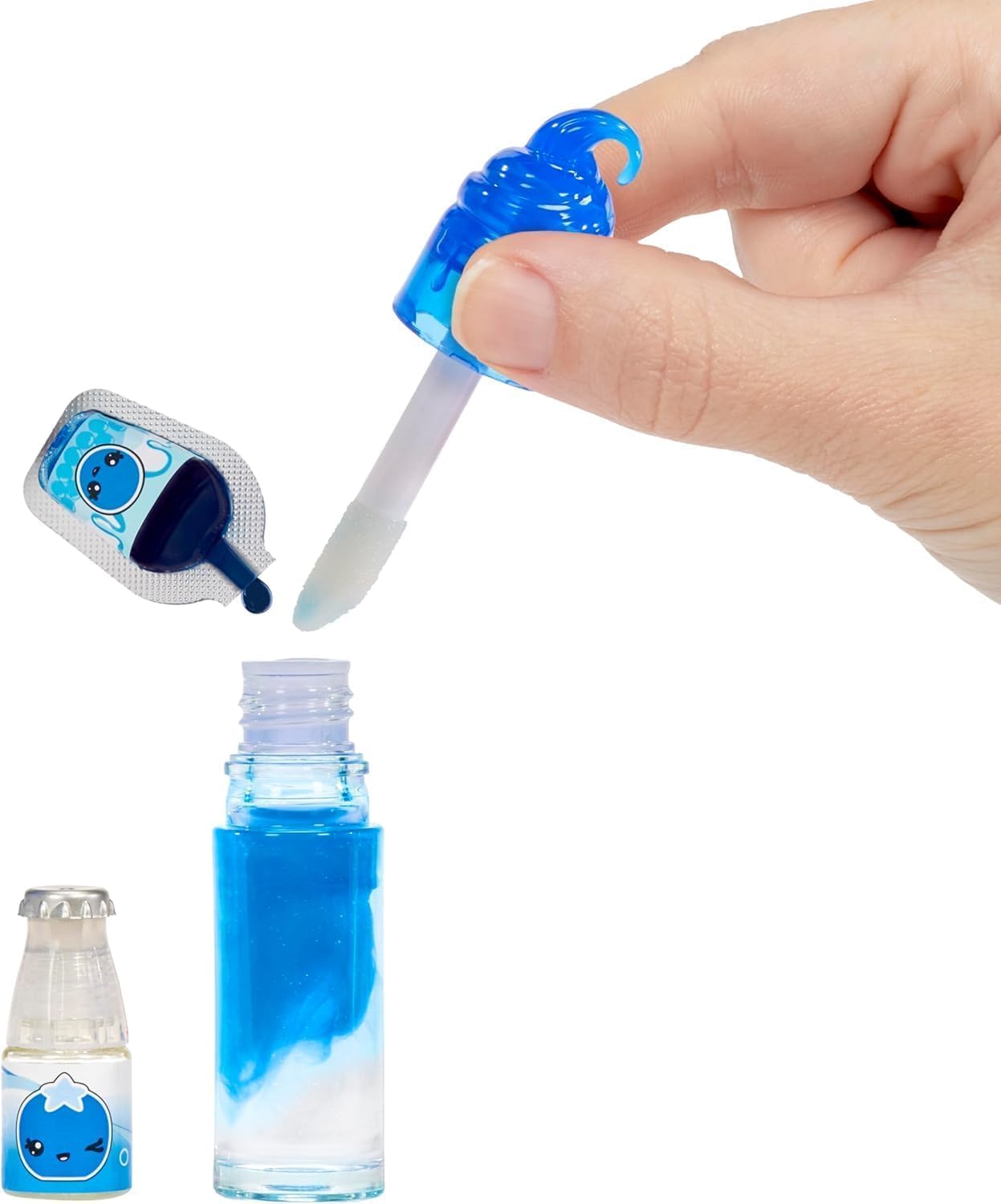 YUMMILAND Lipgloss Doll - Rory Blueberry - Muñeca Perfumada con Kit de Brillo de Labios DIY - Adecuado para Niñas y Niños mayores de 4 años