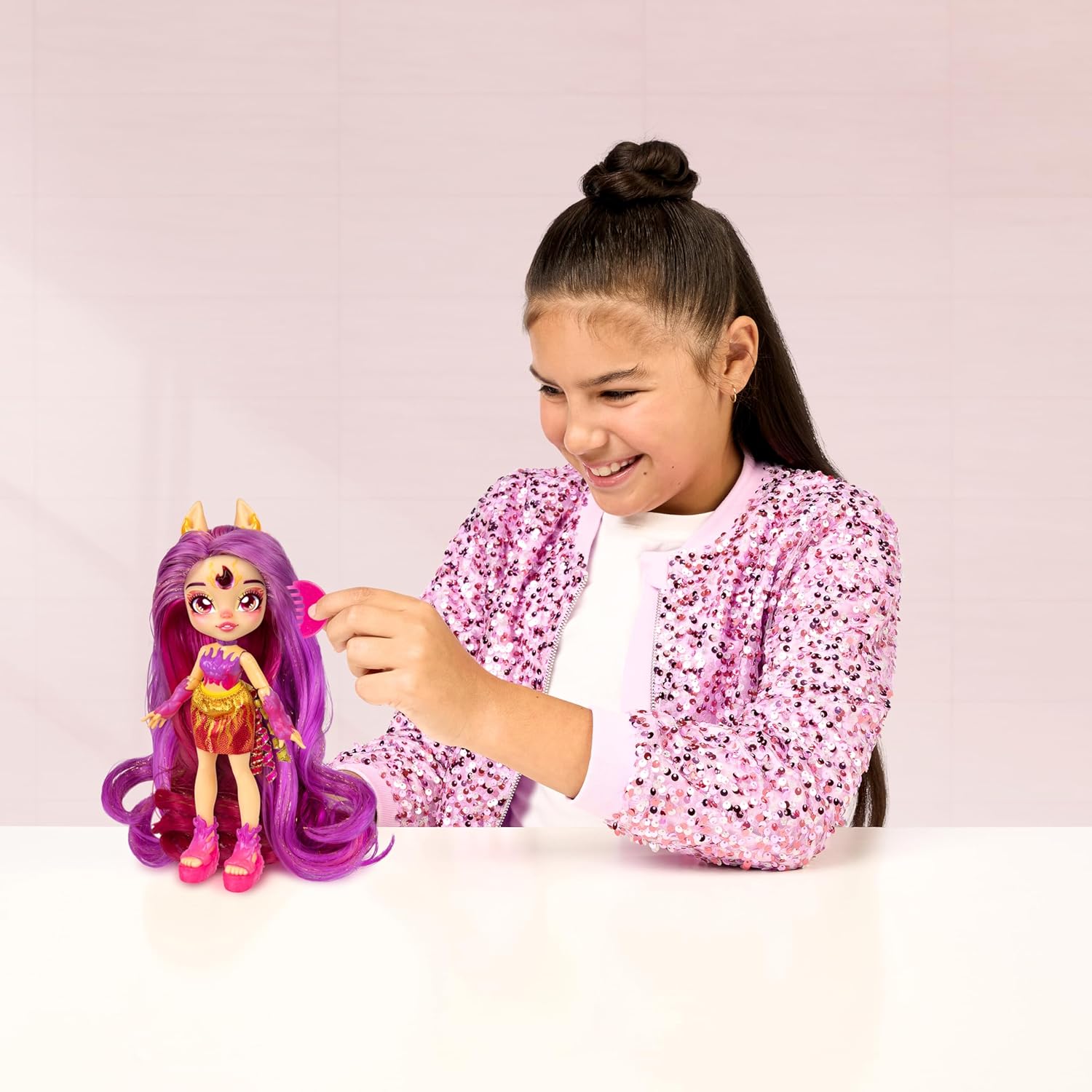 Magic Mixies - Pixlings Deluxe Pack Pippa the Firehorse Pixling Now With Shimmer Reveal! Create And Mix A Magic Potion That Magically Reveals A Beautiful 6.5" Pixling Doll