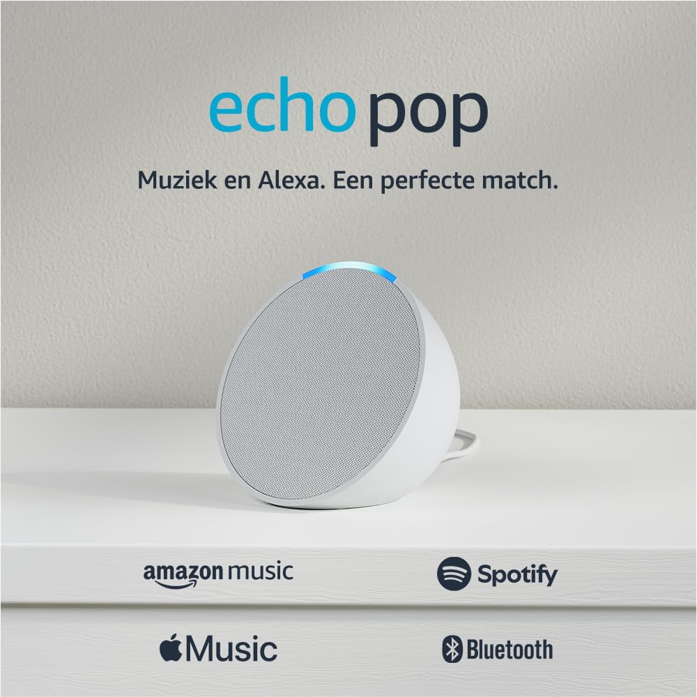 Amazon - Echo Pop Smart Speaker - White