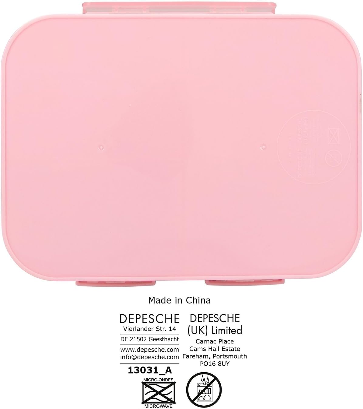 Depesche 13031 Ylvi Colour Cloud Lunch Box in Pink Unicorn Pattern and Rainbow Lunch Box with 3 Compartments and Transparent Lid, Multi-Coloured