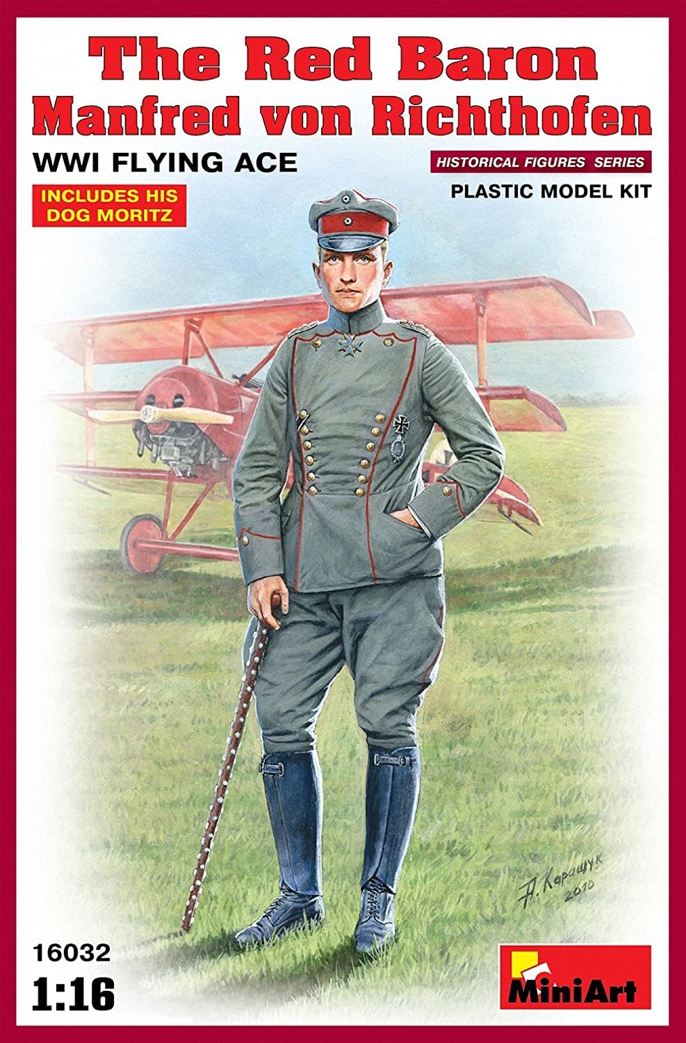 Miniart 1:16 Schaal The Red Baron Manfred von Rihthofen WWI Flying Ace Plastic Model Kit