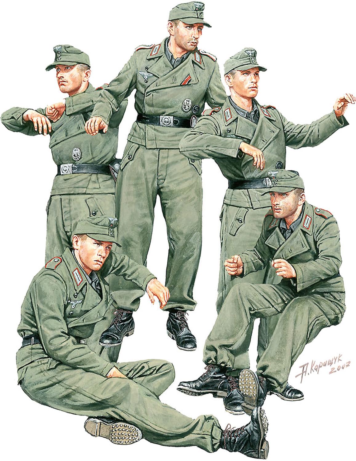 Miniart 1:35 - German AFV Crew, Special Edition, Molded Color
